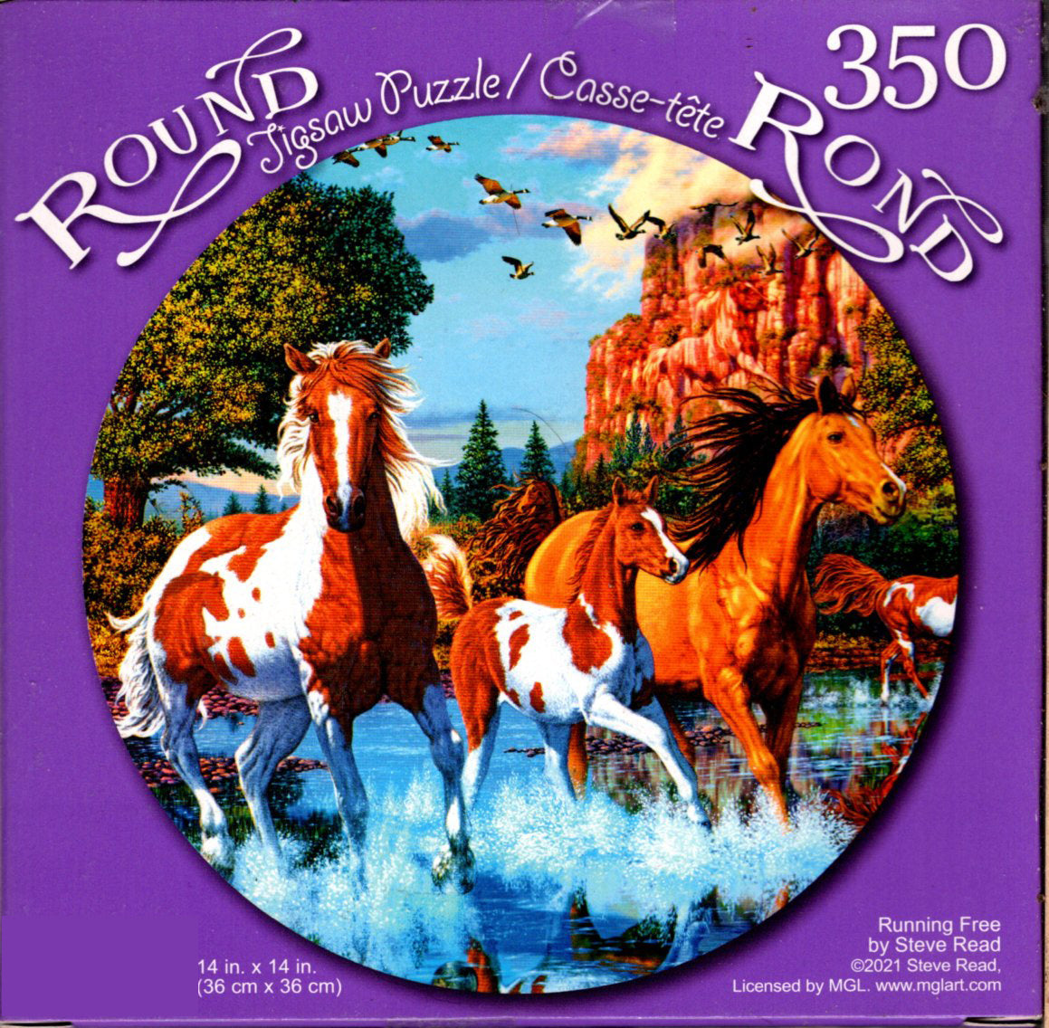 Running Free - 350 Pieces Jigsaw Round Puzzle