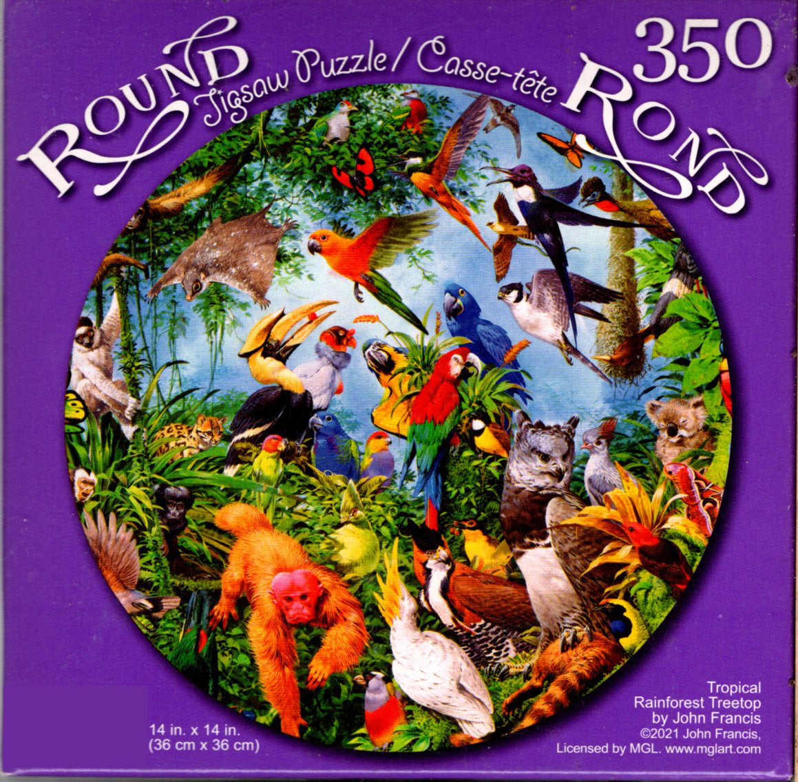 Tropical Rainforest Treetop - 350 Pieces Jigsaw Round Puzzle