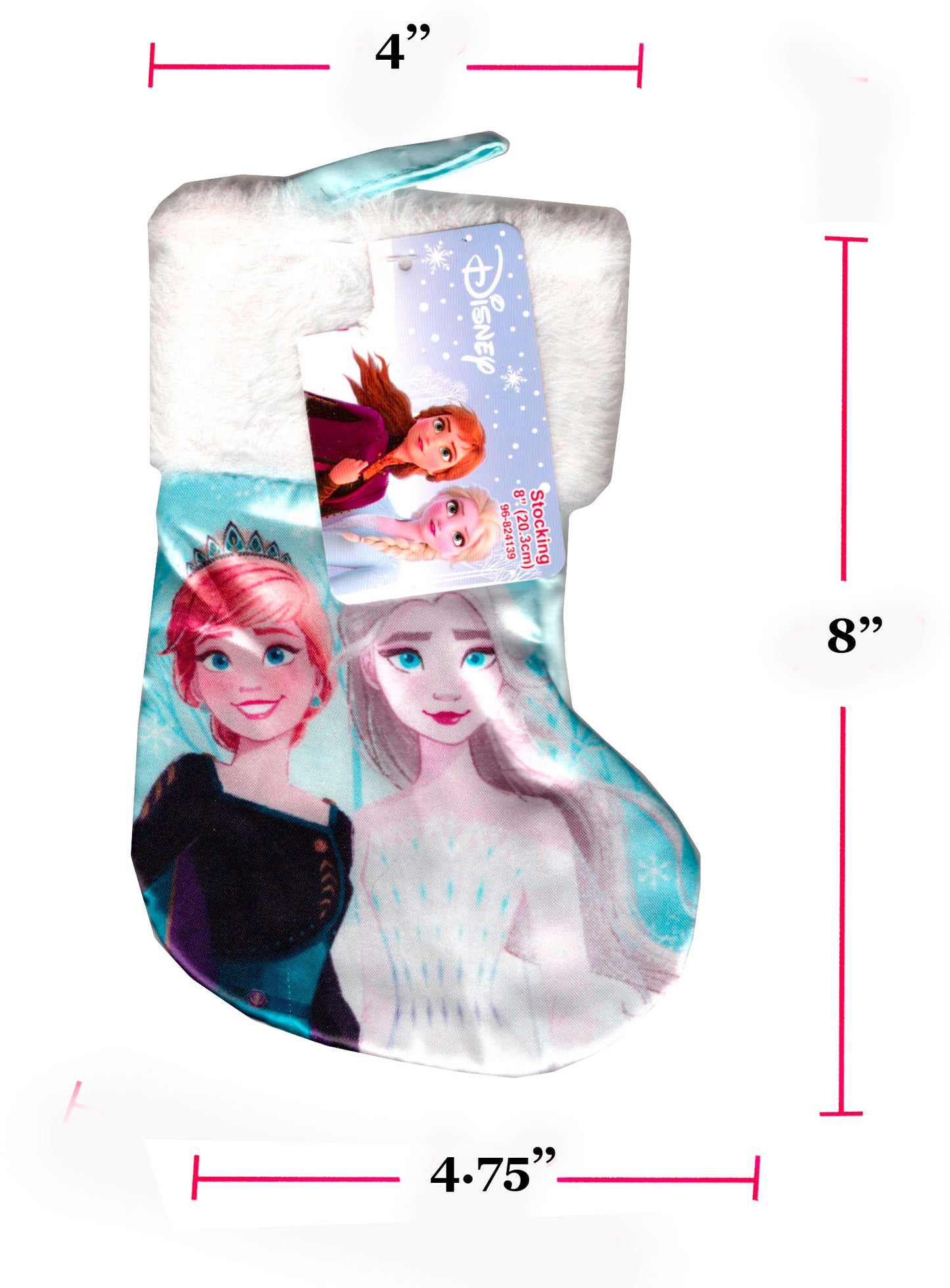 L.O.L Surprise & Frozen Mini Size 8" Printed Satin Christmas Stocking Plush Cuff