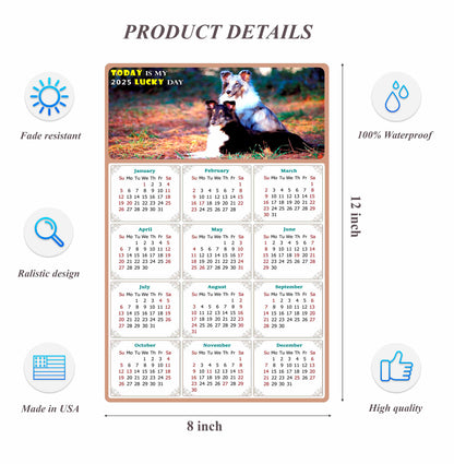 2025 Peel & Stick Calendar - Today is my Lucky Day Removable - Dogs 09 (12"x 8")