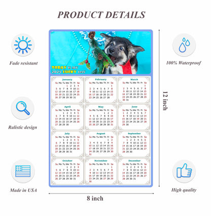 2025 Peel & Stick Calendar - Today is my Lucky Day Removable - Dogs 020 (12"x 8")