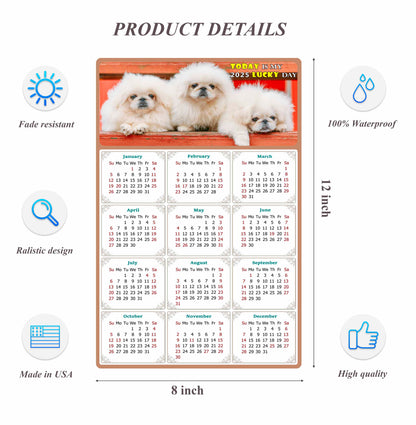 2025 Peel & Stick Calendar - Today is my Lucky Day Removable - Dogs 022 (12"x 8")