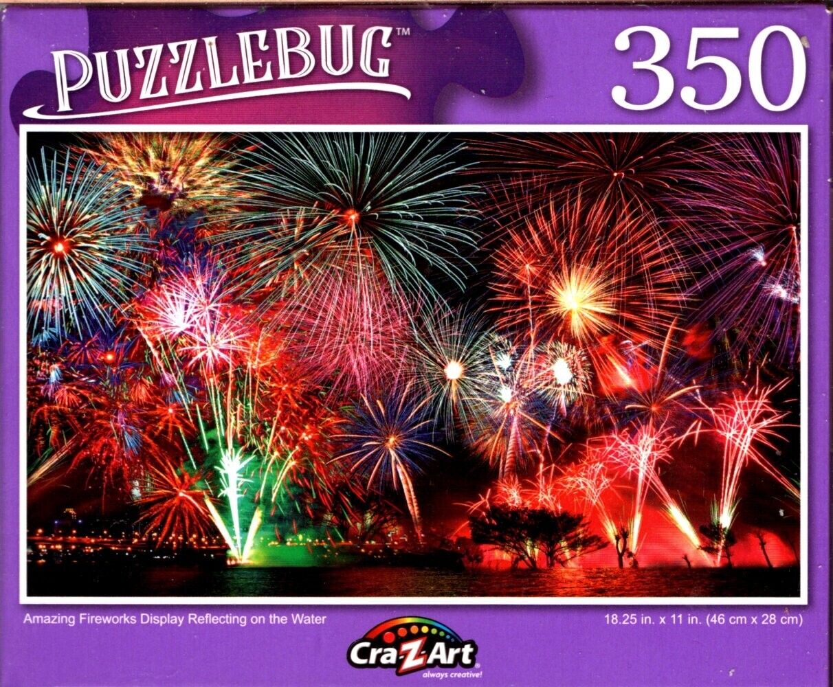 Amazing Fireworks Display Reflecting on The Water - 350 Jigsaw Puzzle