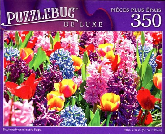 Blooming Hyacinths and Tulips - 350 Pieces Deluxe Jigsaw Puzzle