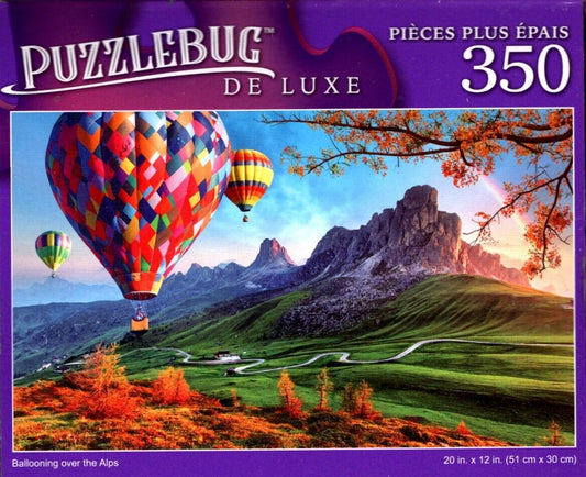 Ballooning Over The Alps - 350 Pieces Deluxe Jigsaw Puzzle