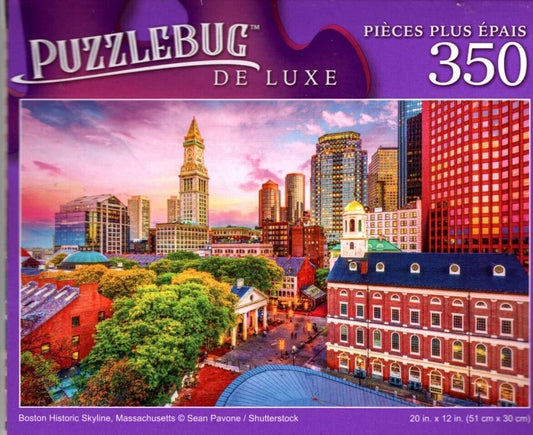 Boston Historic Skyline, Massachusetts - 350 Pieces Deluxe Jigsaw Puzzle