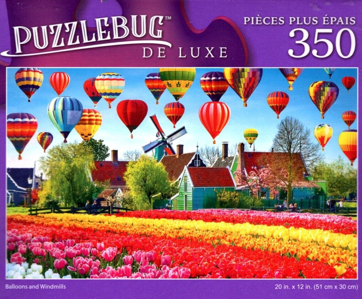 Balloons and Windmills - 350 Pieces Deluxe Jigsaw Puzzle