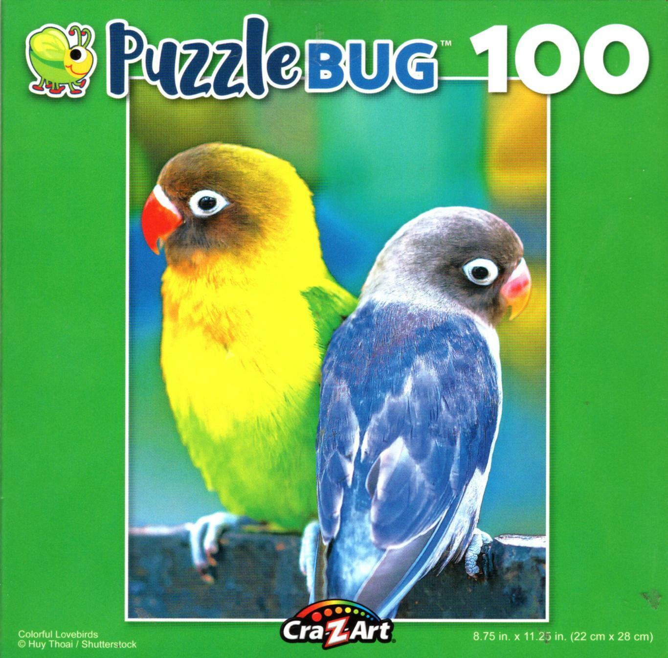 Colorful Lovebirds - 100 Piece Jigsaw Puzzle