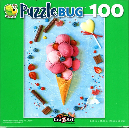 Fresh Homemade Berry Ice Cream - 100 Pieces Jigsaw Puzzle