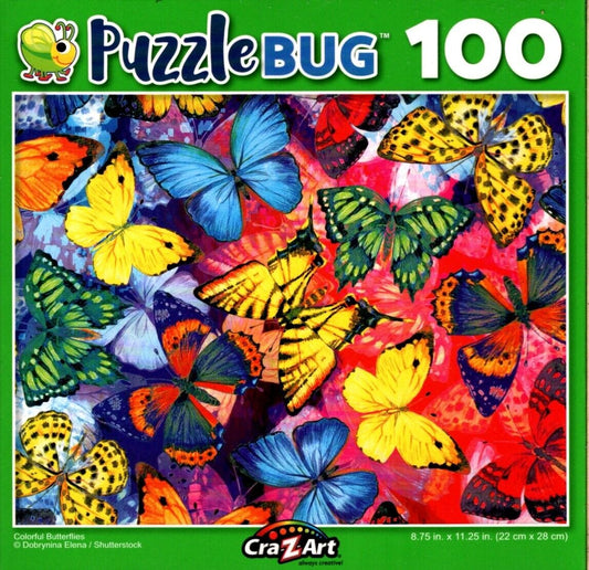 Colorful Butterflies - 100 Pieces Jigsaw Puzzle