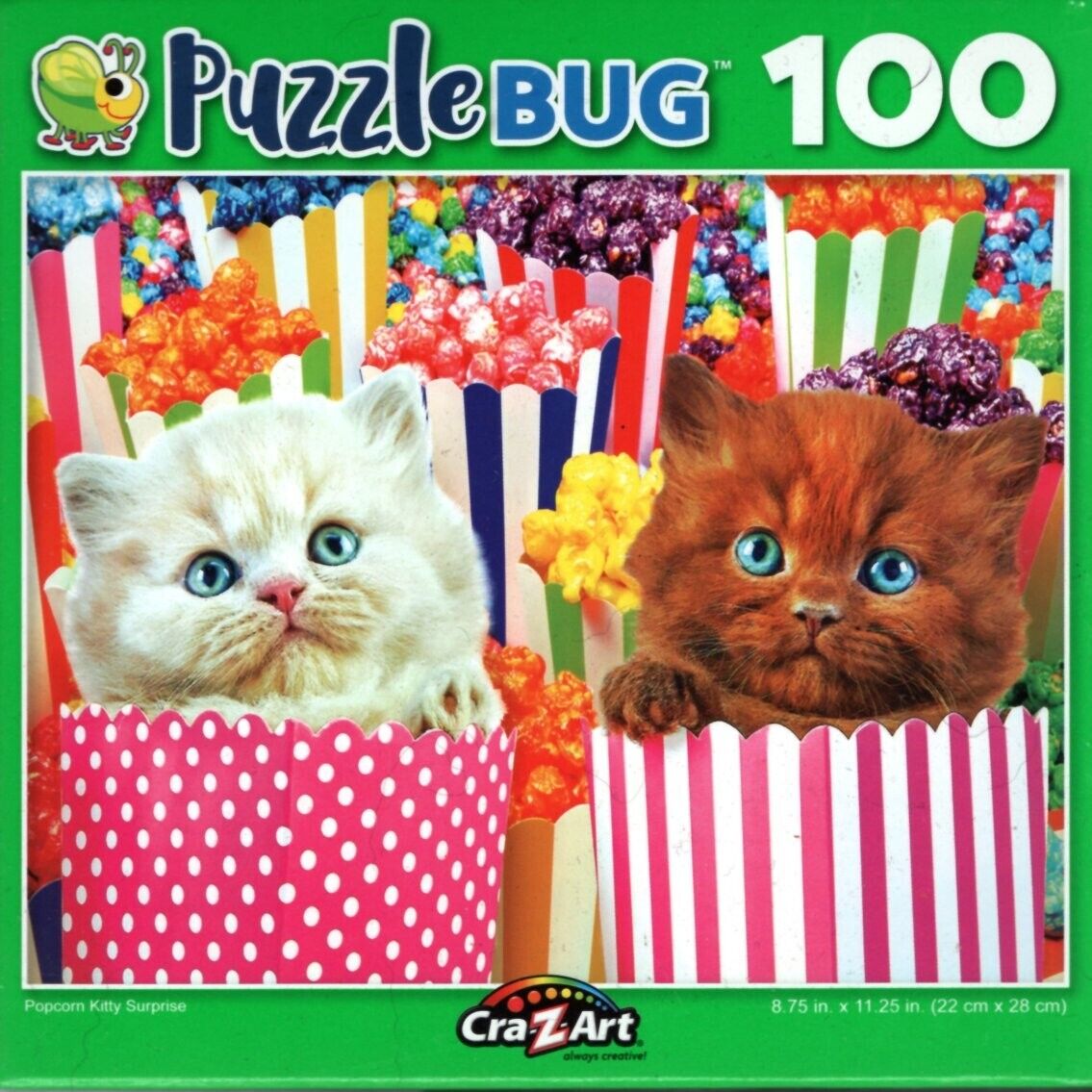 Puzzlebug Popcorn Kitty Surprise - 100 Pieces Jigsaw Puzzle