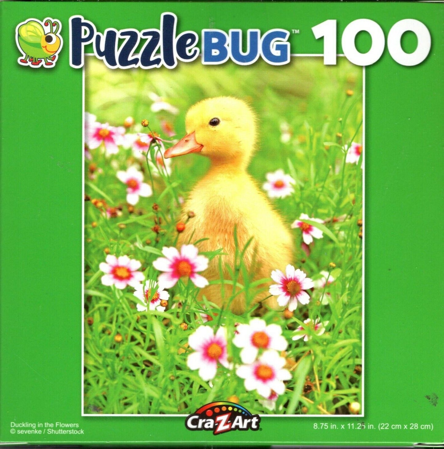 Duckling in the Flowers - 100 Piece Jigsaw Puzzle