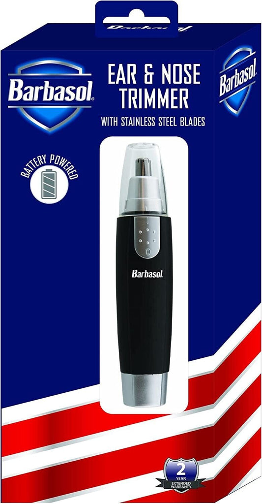 Barbasol Portable Battery Powered Ear and Nose Trimmer with Stainless Steel