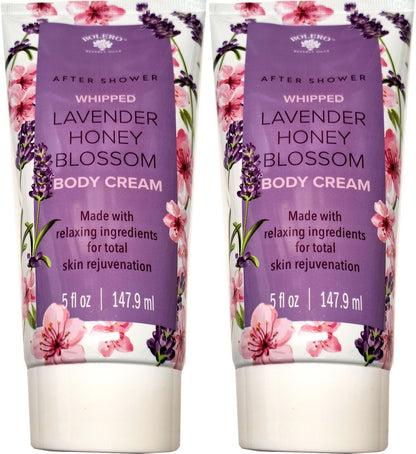 Bolero After Shower Whipped Body Cream - Lavender Honey Blossom 5fl oz Set of 2