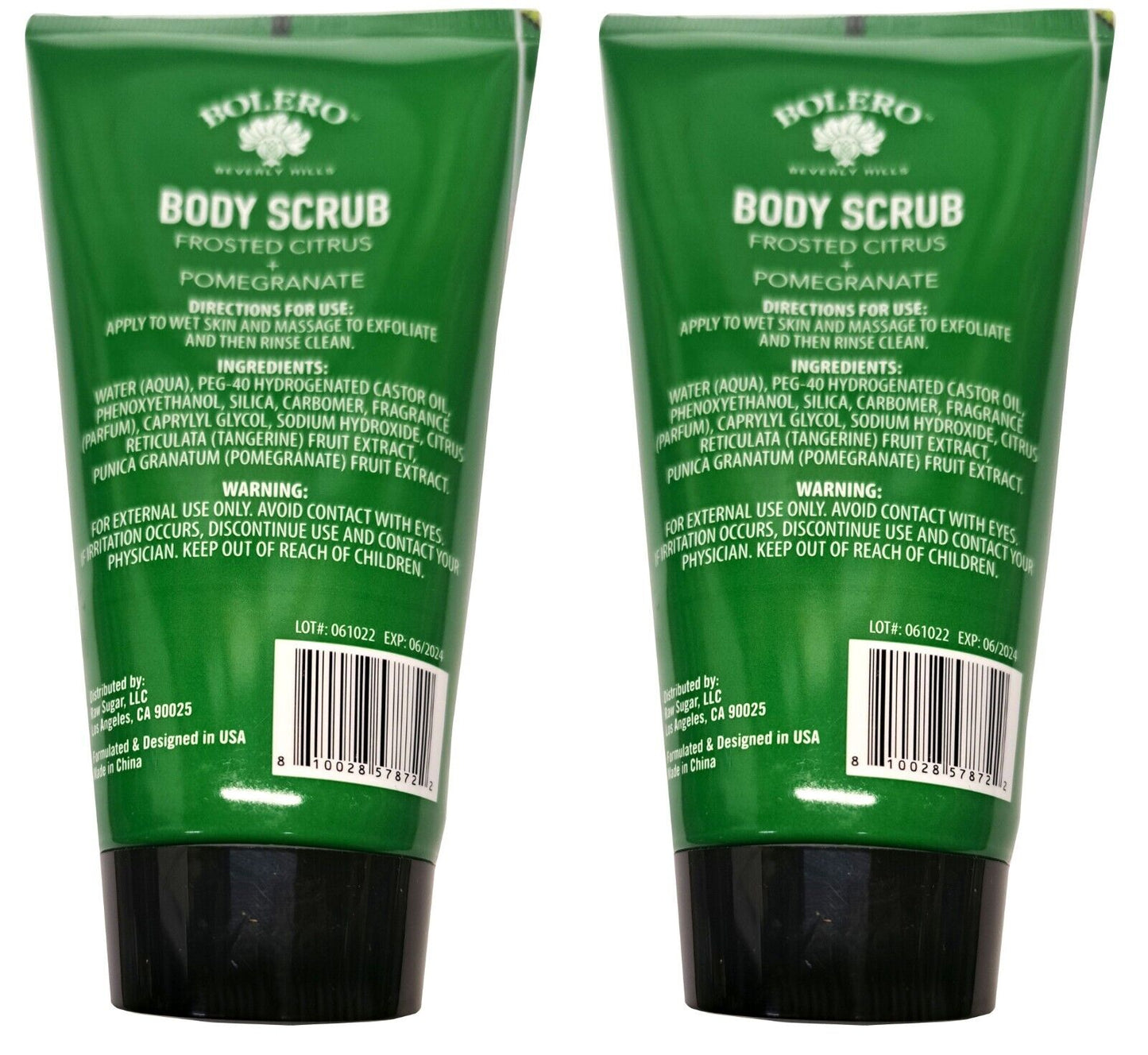 Bolero Body Scrub Frosted Citrus & Pomegranate 5fl oz. 147,8ml (Set of 2 Pack)