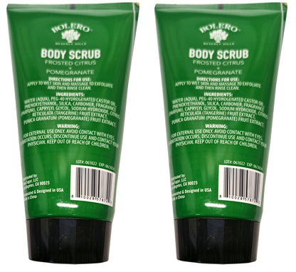 Bolero Body Scrub Frosted Citrus & Pomegranate 5fl oz. 147,8ml (Set of 2 Pack)