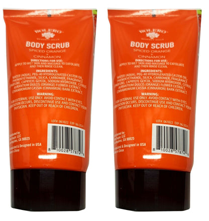 Bolero Body Scrub Spiced Orange & Cinnamon 5fl oz, 147,8ml (Set of 2 Pack)