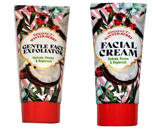 Bolero Gentle Face Exfoliator & Facial Cream Coconut + Winter Berry (Set of 2)