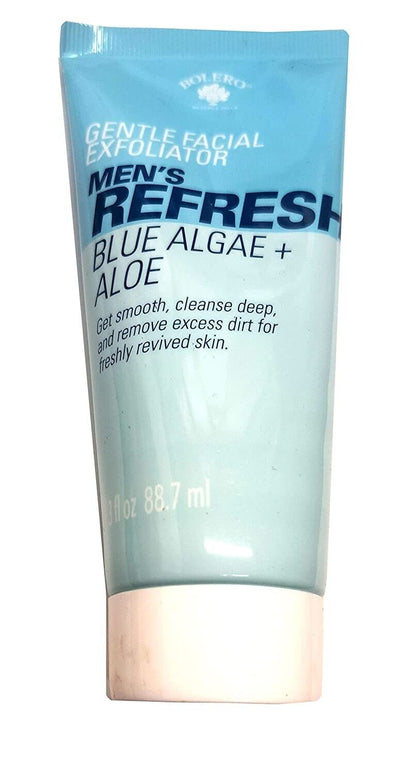 Bolero Gentle Facial Exfoliator Men's Refresh - Blue Algae & Aloe 3fl oz