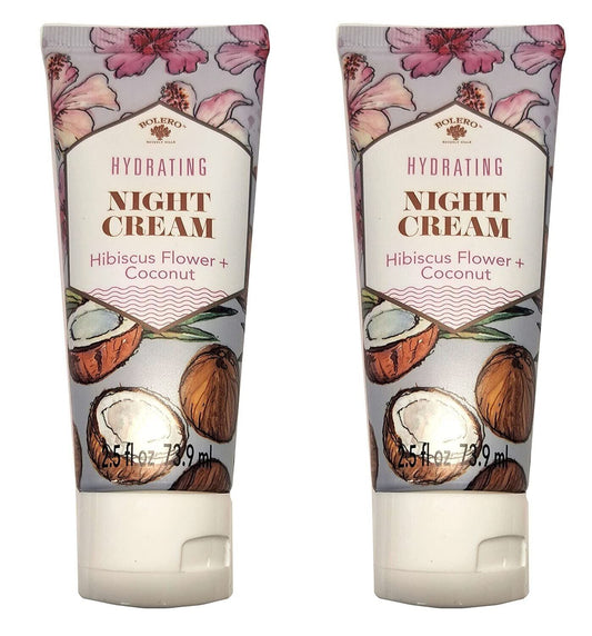 Bolero Hydrating Night Cream Hibiscus Flower & Coconut 2.5fl oz (Set of 2)