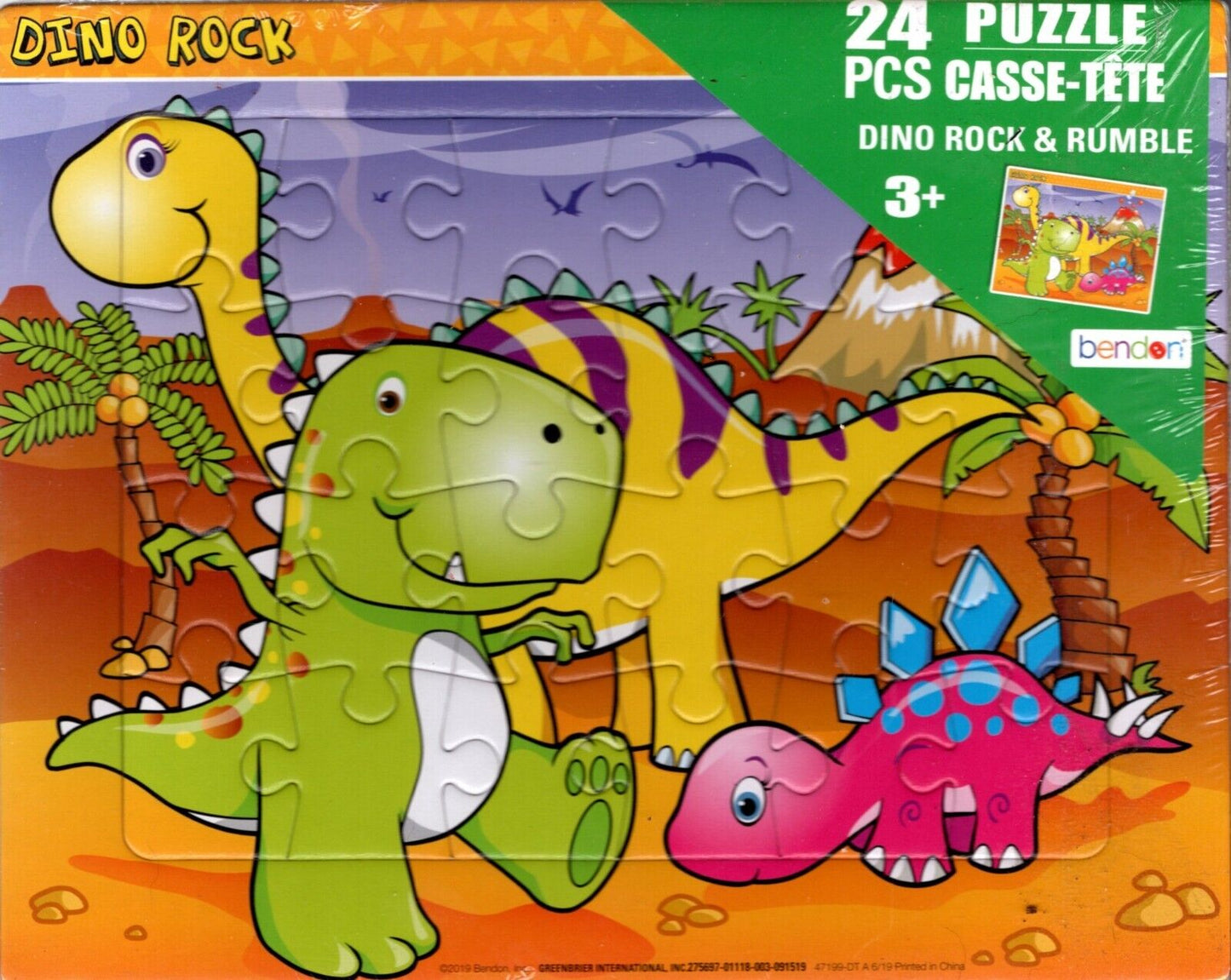 Dino Rock & Land of Giants - 24 Pieces Jigsaw Puzzle (Set of 2 Pack)