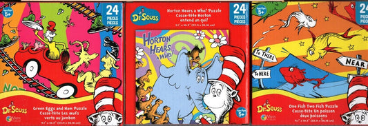 Dr. Seuss - 24 Pieces Jigsaw Puzzle (Set of 3)