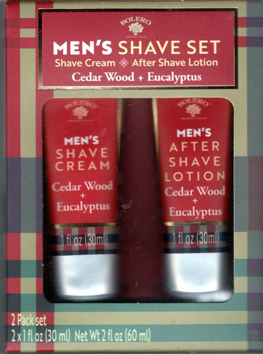 Cedar Wood + Eucalyptus Men's Shave & After Shave Lotion Cream 2 Pack Set