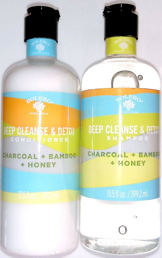 Deep Cleanse & Detox Shampoo + Conditioner Charcoal + Bamboo + Honey (Set of 2