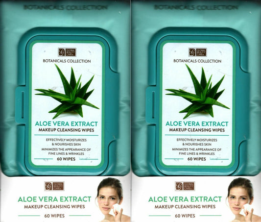 Botanical s Collection Aloe Vera Extract Makeup Cleansing Wipes 60 Set