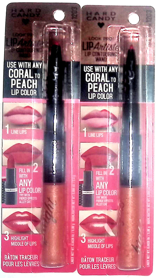 HARD CANDY Look Pro! Lip Artiste LIP Contouring Wand Stick Coral - 1203 Set