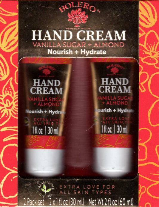 Vanilla Sugar + Almond Nourish + Hydrate Hand Cream 2 Pack Set Moisturize 2 x 1f