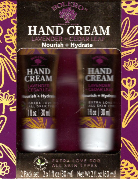 Lavender + Cedar leaf Nourish + Hydrate Hand Cream 2 Pack Set Moisturize 2 x 1fl