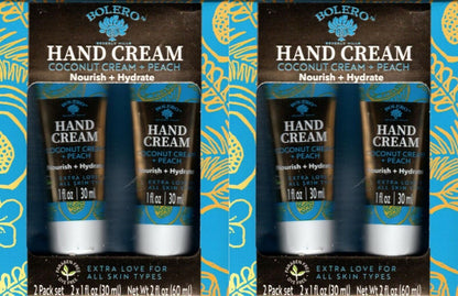 Coconut Cream + Peach Nourish + Hydrate Hand Cream 2 Pack Set Moisturize Set