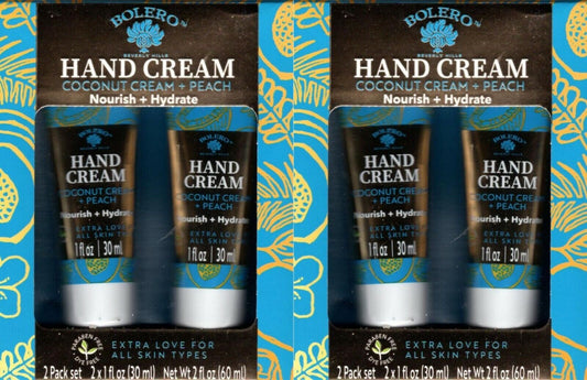 Coconut Cream + Peach Nourish + Hydrate Hand Cream 2 Pack Set Moisturize Set