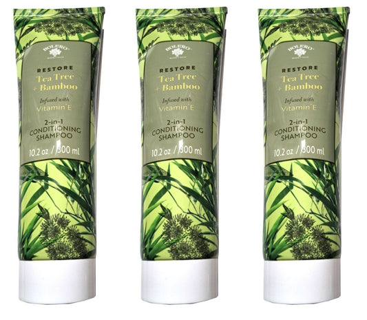 Bolero Restore 2-in-1 Conditioning Shampoo Tea Tree & Bamboo Infused With Pro Vitamin E 10.2 oz 300 ml (Set of 3 Pack)