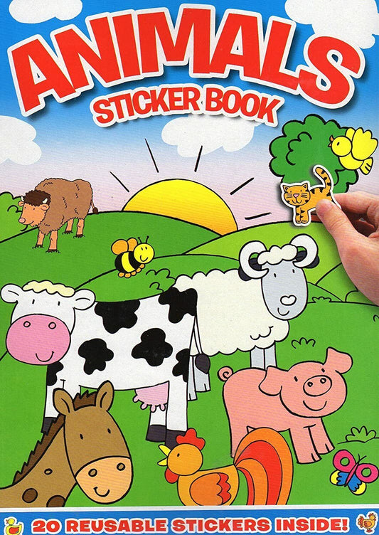 Animals - Sticker Coloring Book with 20 Stickers