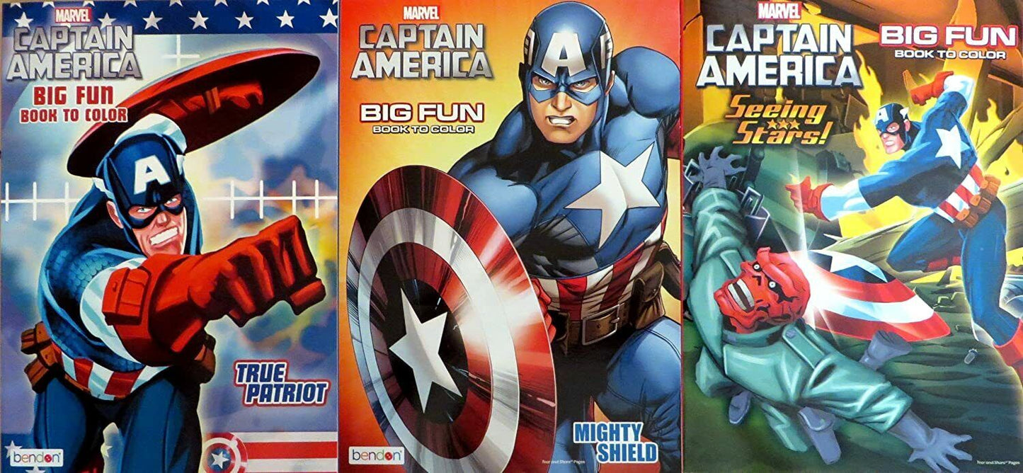 Marvel Captain America Big Fun Book to Color - (Set of 3)