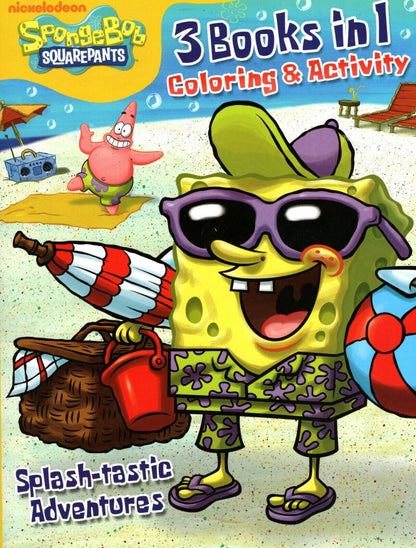 SpungeBob Squarepants 3 Books in 1 - Coloring & Activity Book - Splash - tastic