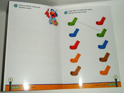 ~Sesame Street~Zoe, Fun with Colors and Shapes Write on and Wipe Off Workbook