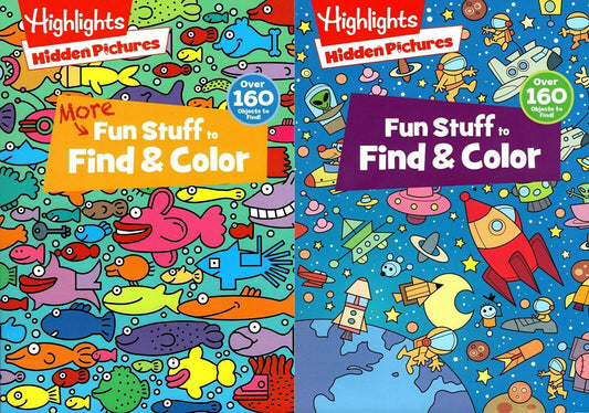 Fun Stuff to Find & Color - Coloring & Activity Book - (Set of 2 Book)