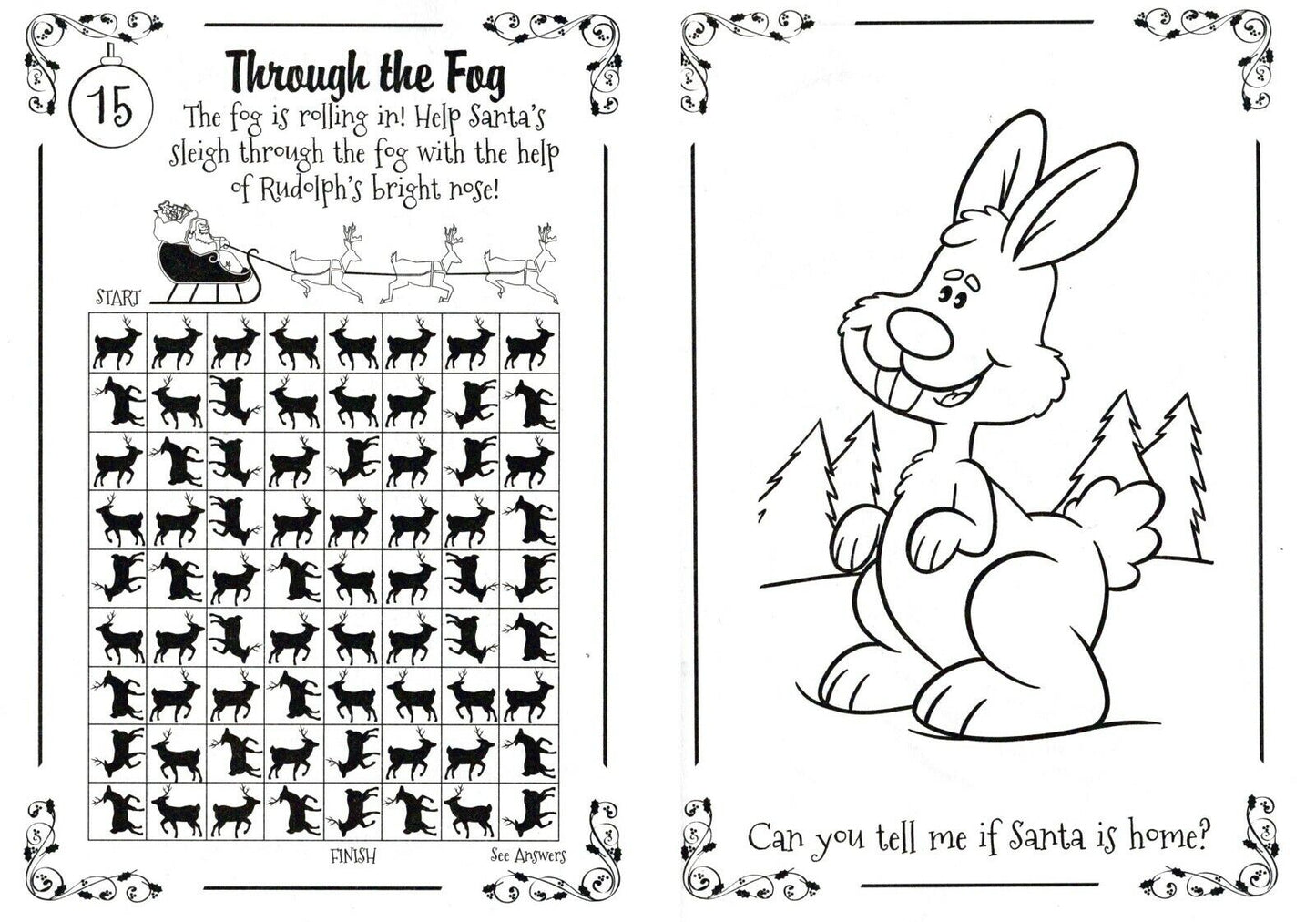 Christmas Edition Holiday Jumbo Coloring and Activity Book ~ Santa's List!