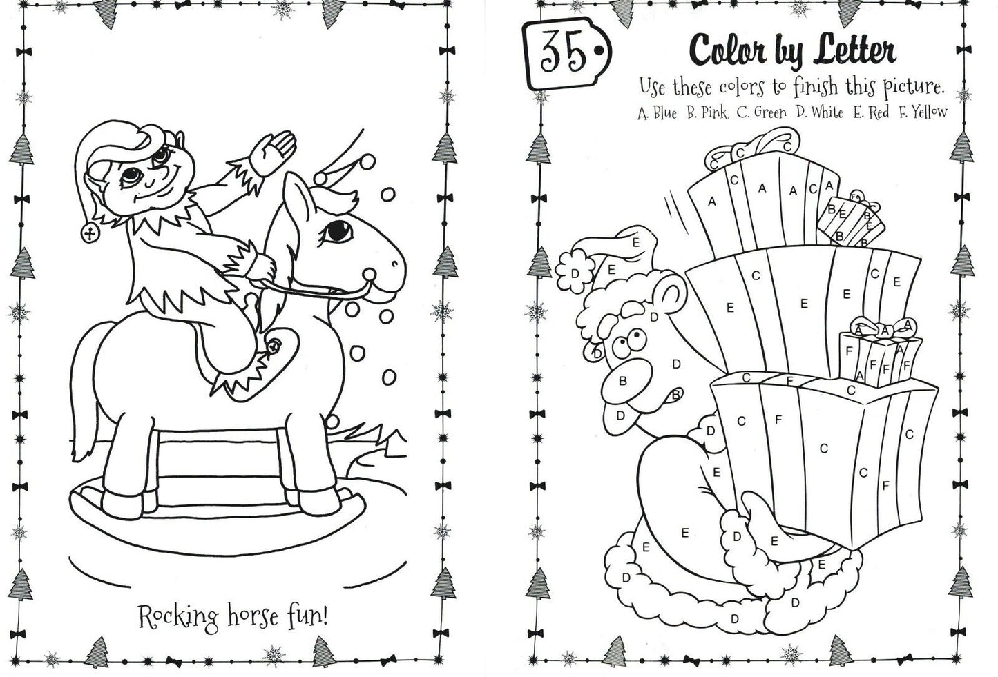 Jumbo Coloring and Activity Book ~ Christmas Tails & Santa's on his Way (Set 2 Pack)