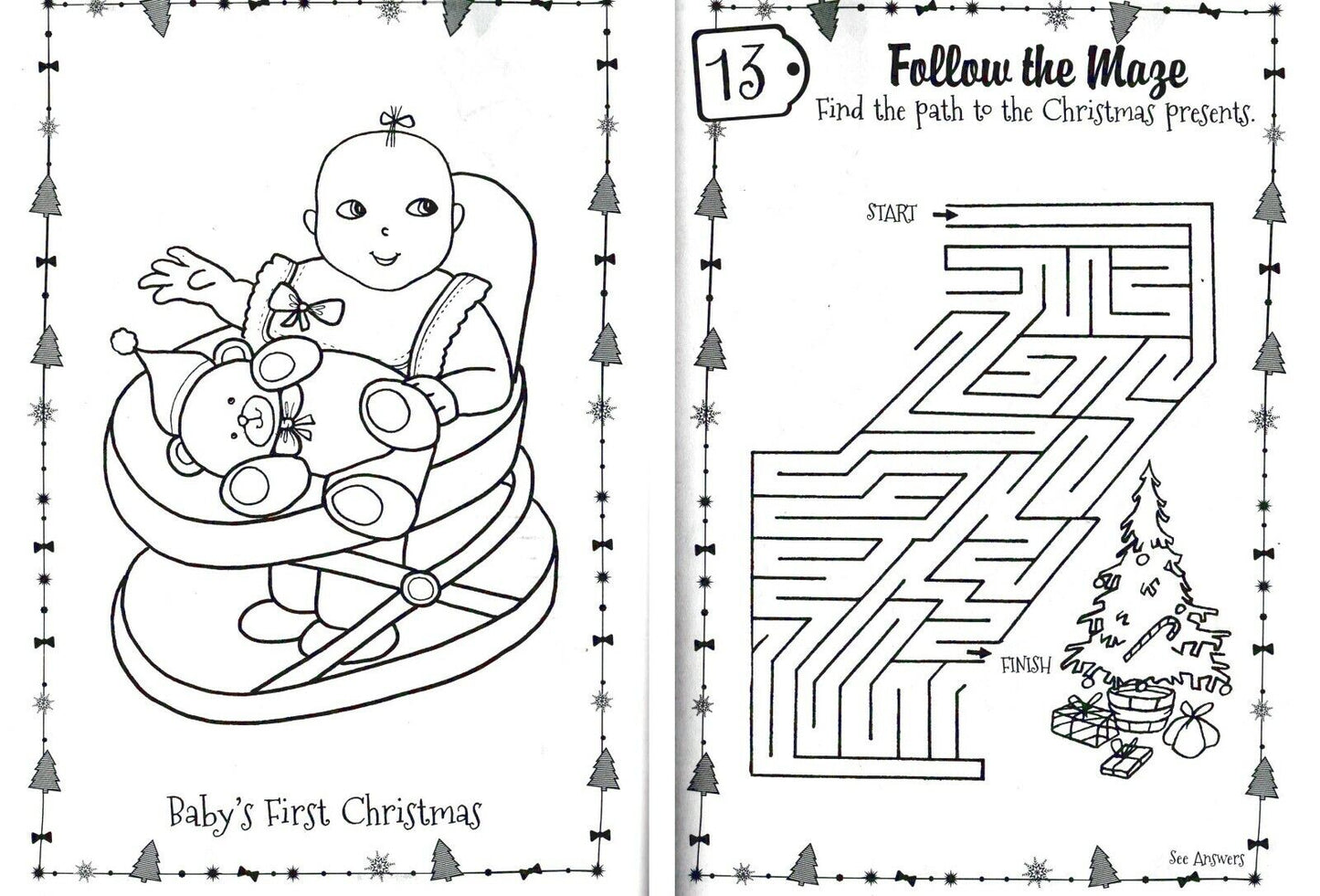 Christmas Holiday - Jumbo Coloring and Activity Book ~ Santa's on his Way