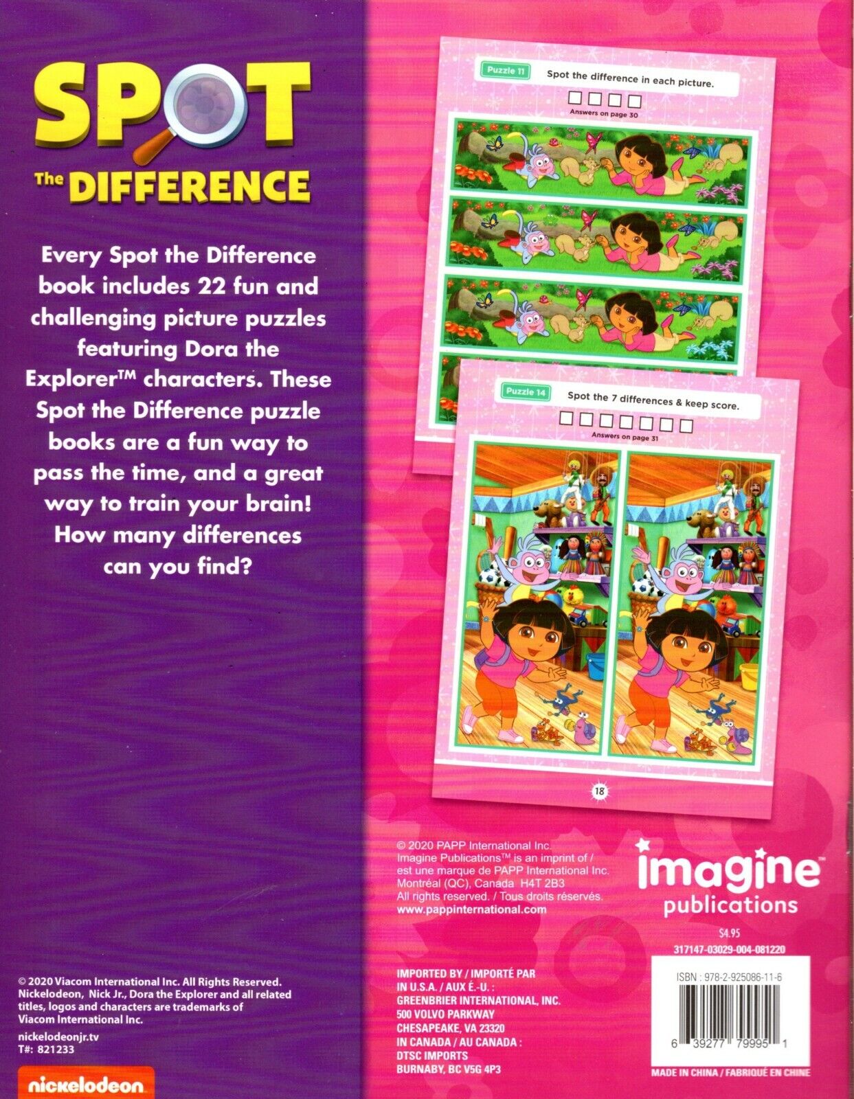 Dora the Explorer - Spot the Difference - Test Your Observation Skills!