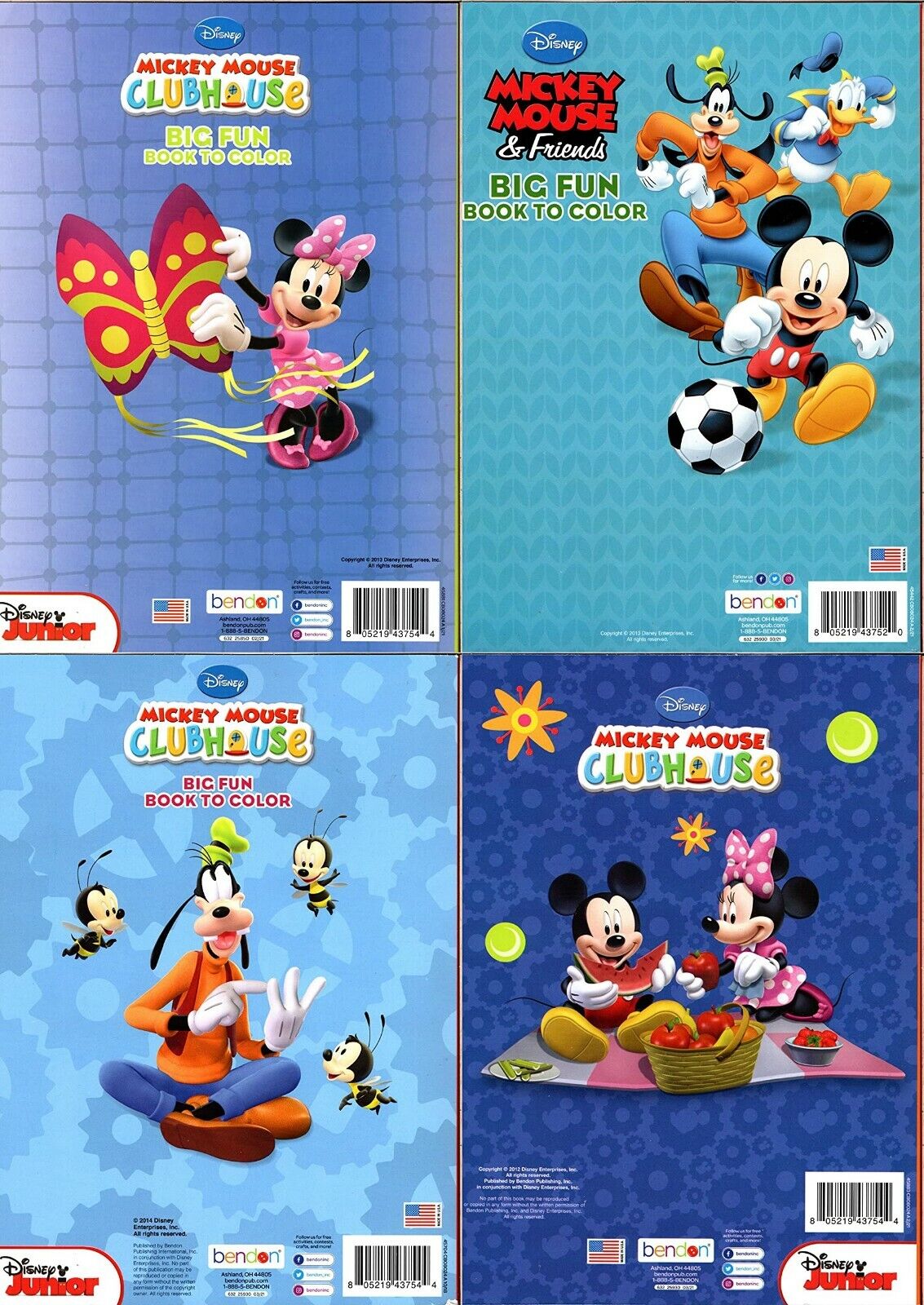 Disney Mickey Mouse Clubhouse - Big Fun Book to Color - (Set of 4 Books)