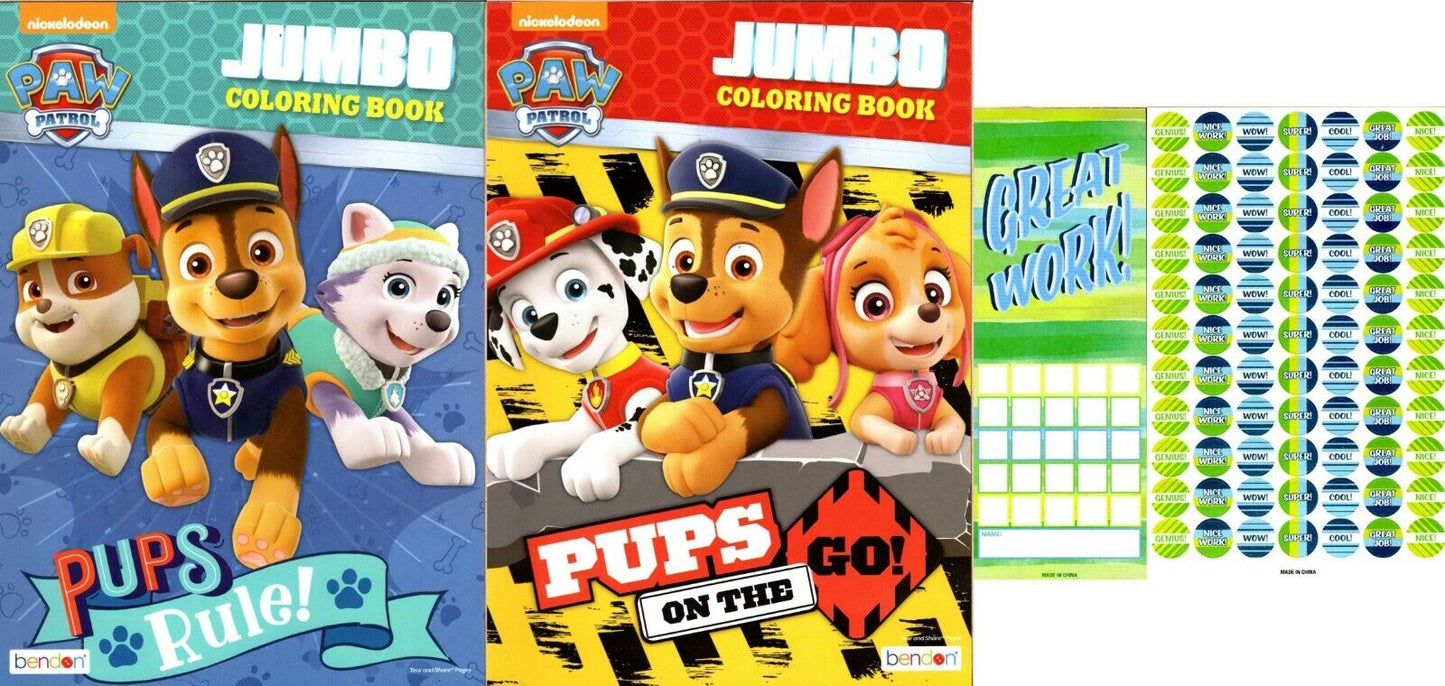 Paw Patrol - Pups on the & Pups Rule! - Jumbo Coloring & Activity Books + Award Stickers