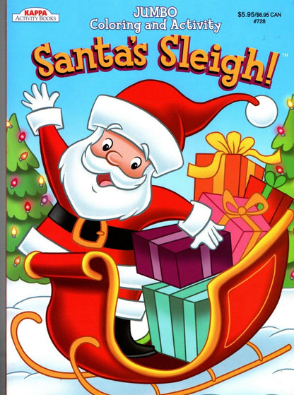 Christmas Edition Jumbo Coloring and Activity Book 160 Page - Santa`s Sleigh!