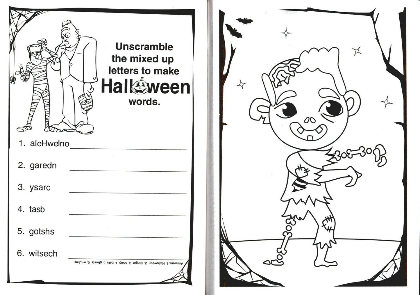 Halloween Jumbo Coloring & Activity Book + Award Stickers and Charts