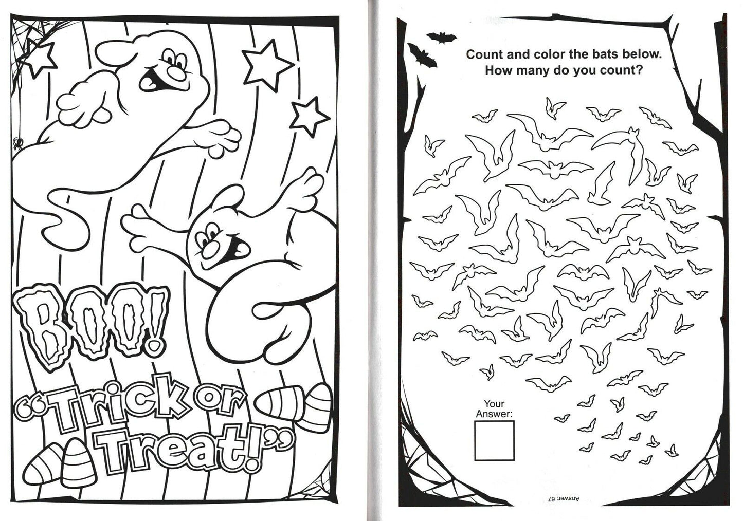 Halloween Jumbo Coloring & Activity Book + Award Stickers and Charts