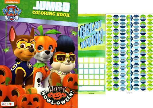 Paw Patrol - Happy Howl-Oween - Halloween Jumbo Coloring Book + Award Stickers